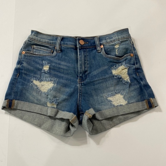 Blank NYC Distressed High Rise Fulton Jean Shorts Size 26 - Picture 2 of 7
